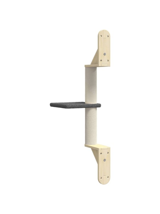 Nástěnné škrabadlo pro kočky se sloupkem tmavě šedé 85,5 cm