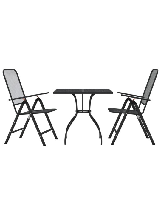 3dílný zahradní jídelní set antracitový tahokov