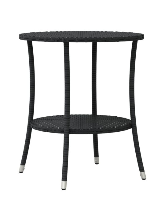 3dílný bistro set s poduškami černý polyratan