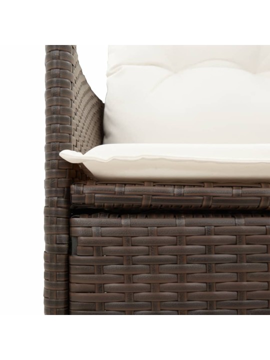 3dílný bistro set s poduškami hnědý polyratan