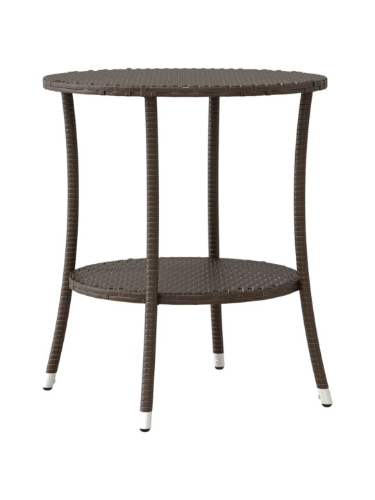 3dílný bistro set s poduškami hnědý polyratan