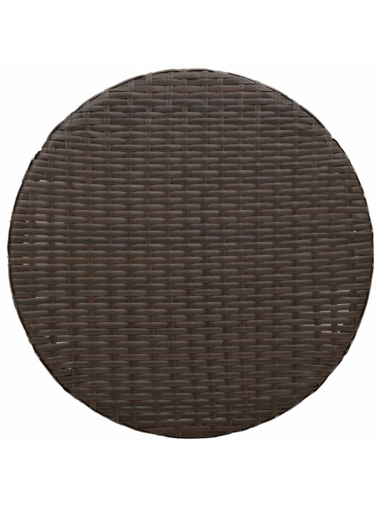 3dílný bistro set s poduškami hnědý polyratan
