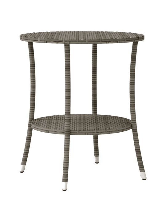 3dílný bistro set s poduškami šedý polyratan
