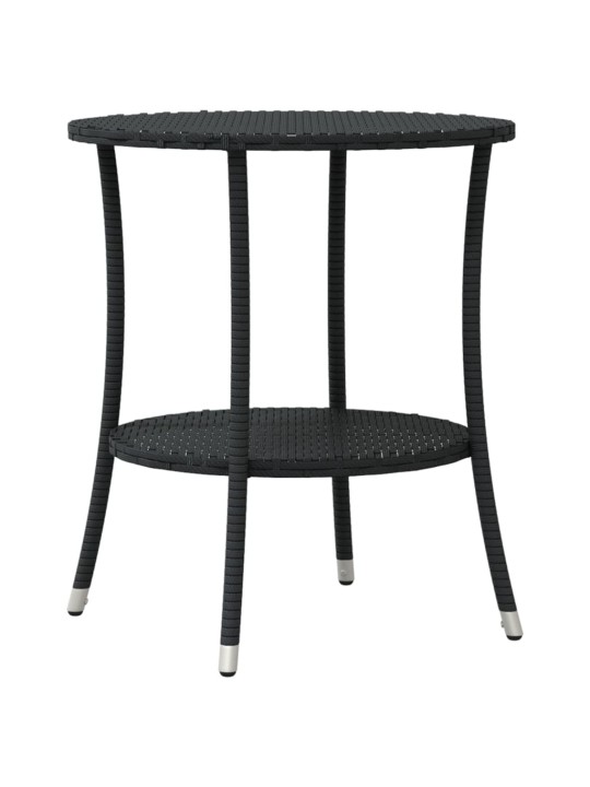 3dílný bistro set s poduškami černý polyratan