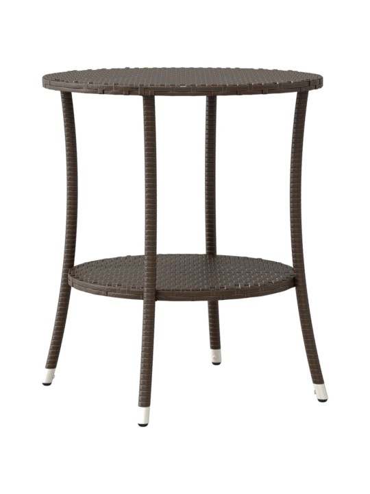3dílný bistro set s poduškami hnědý polyratan