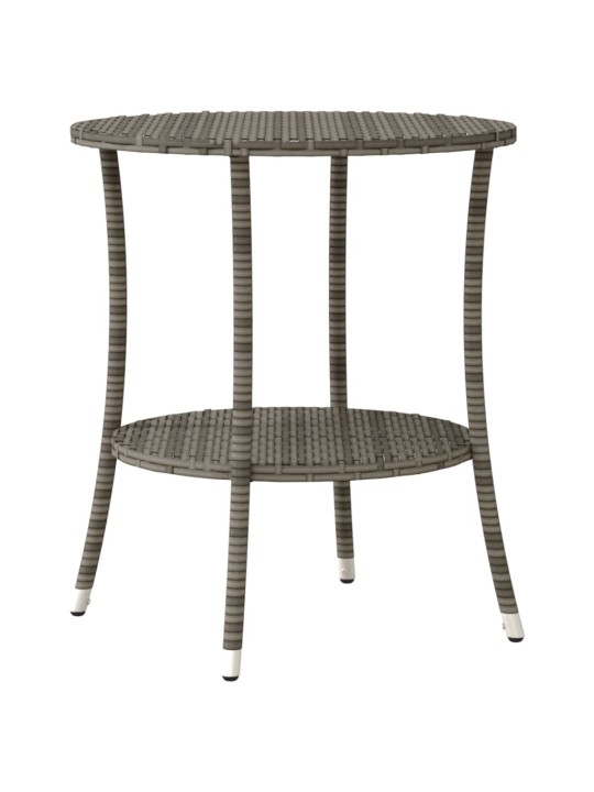 3dílný bistro set s poduškami šedý polyratan