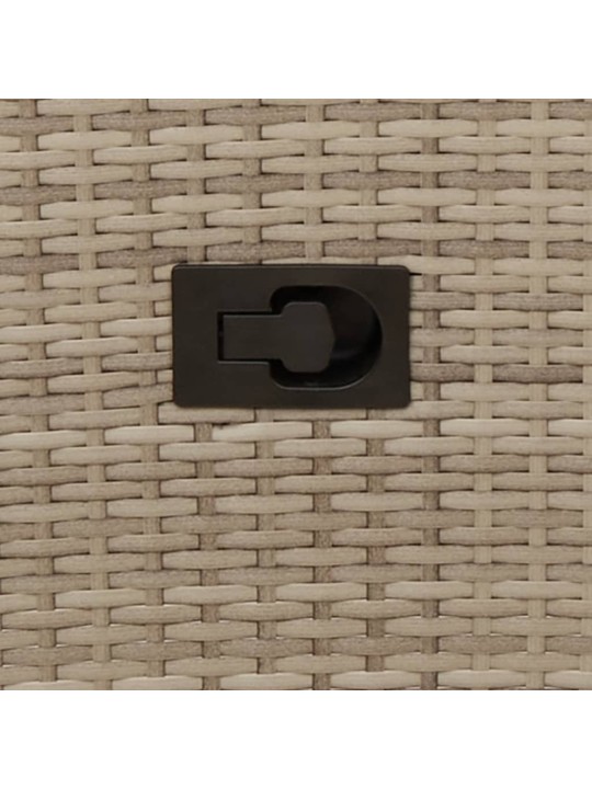 3dílný bistro set s poduškami béžový polyratan