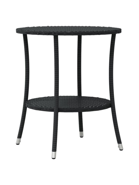 3dílný bistro set s poduškami černý polyratan