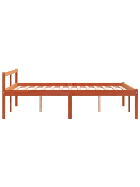 Postel pro seniory voskově hnědá 135 x 190 cm masivní borovice