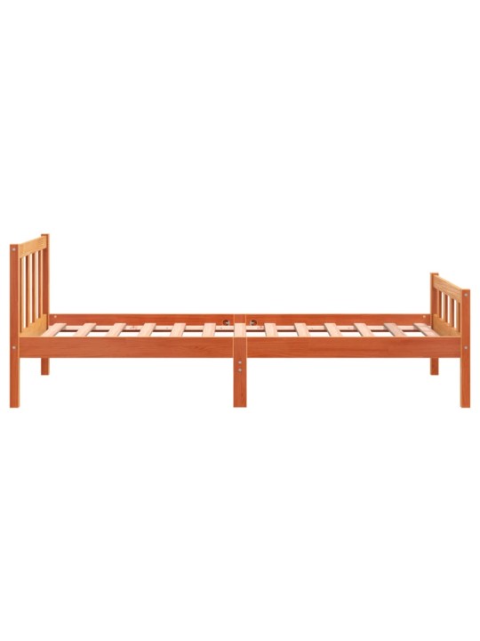 Postel bez matrace voskově hnědá 75 x 190 cm masivní borovice