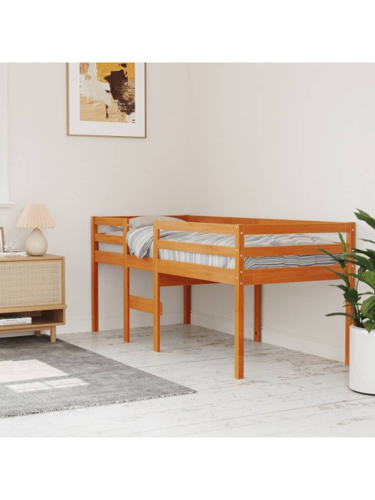 Patrová postel voskově hnědá 90 x 200 cm masivní borové dřevo