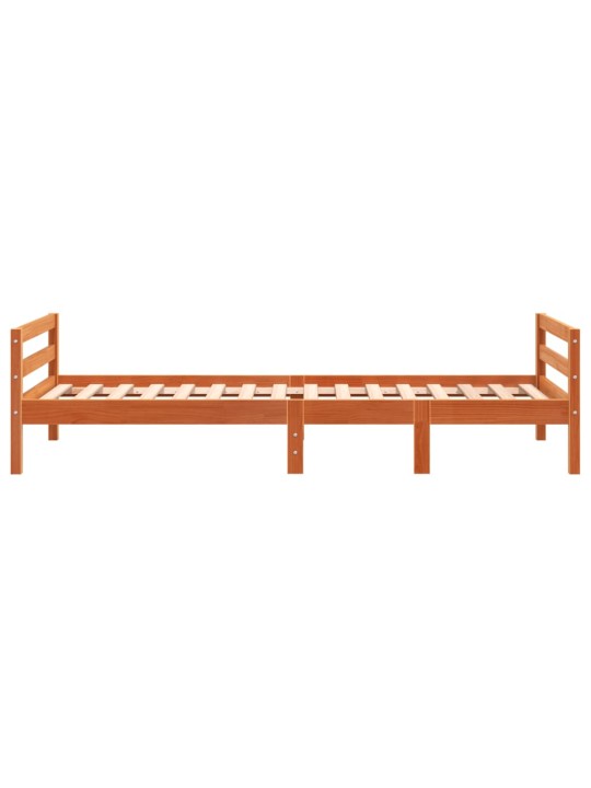Postel bez matrace voskově hnědá 90 x 200 cm masivní borovice