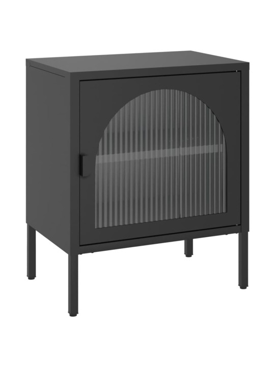 Noční stolky 2 ks černé 50 x 35 x 60 cm sklo a ocel