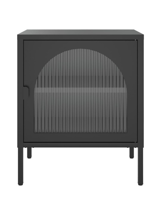 Noční stolky 2 ks černé 50 x 35 x 60 cm sklo a ocel