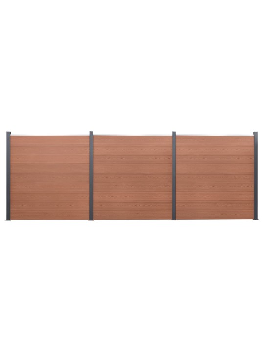 Sada plotových dílců hnědá 526 x 186 cm WPC