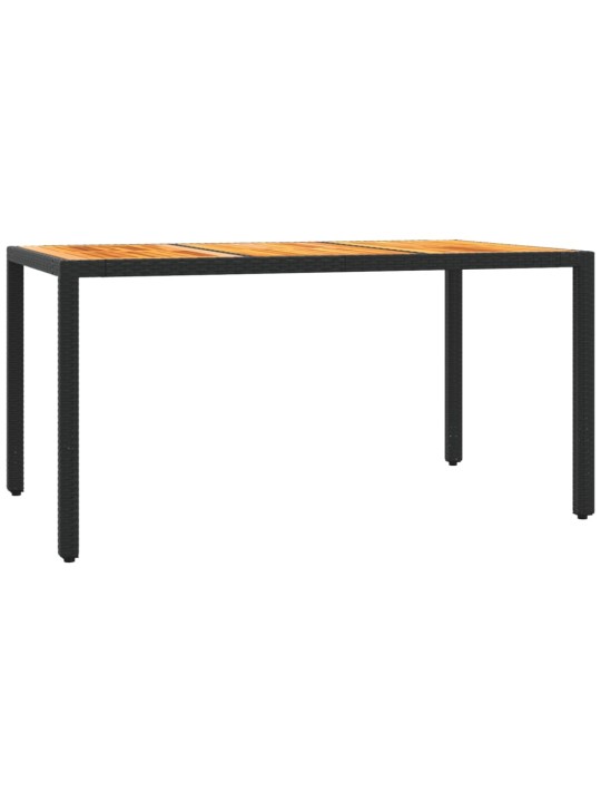7dílný zahradní jídelní set s poduškami černý polyratan