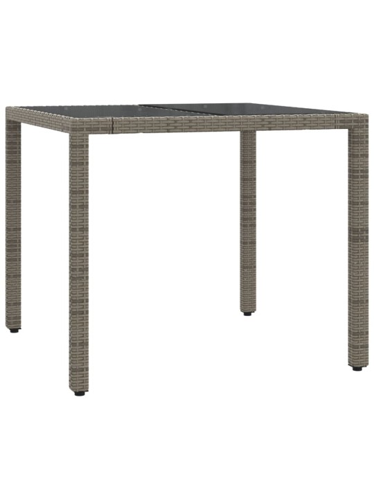 3dílný bistro set s poduškami šedý polyratan