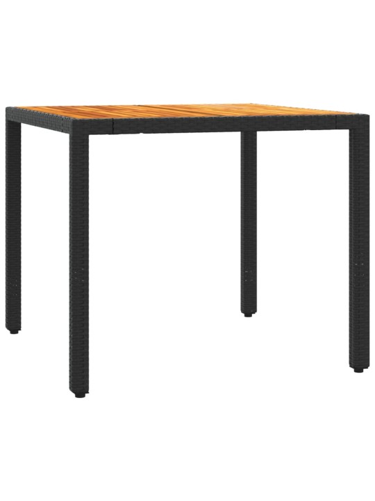 3dílný bistro set s poduškami černý polyratan