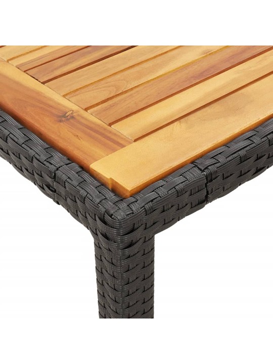 3dílný bistro set s poduškami černý polyratan