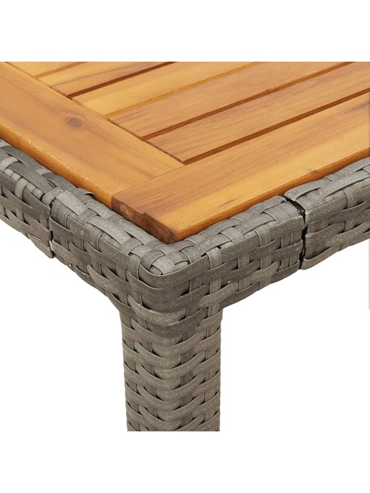3dílný bistro set s poduškami šedý polyratan