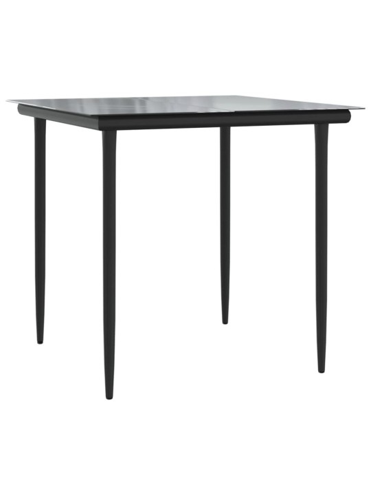 3dílný bistro set s poduškami černý polyratan