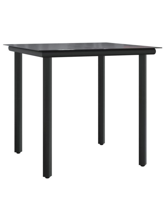 3dílný bistro set s poduškami černý polyratan