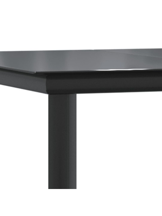 3dílný bistro set s poduškami černý polyratan