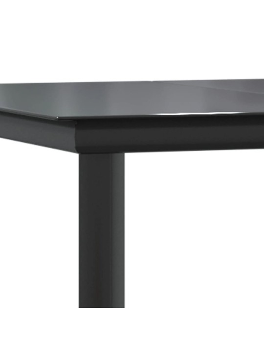 3dílný bistro set s poduškami černý polyratan