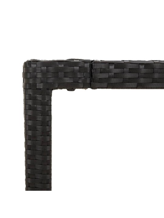 9dílný zahradní jídelní set s poduškami černý polyratan