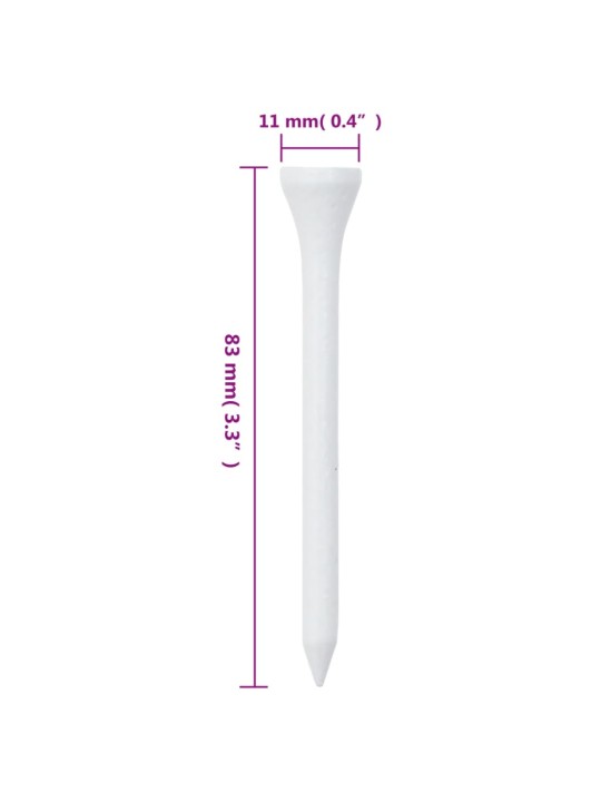 Golfová týčka 1 000 ks bílá 83 mm bambus