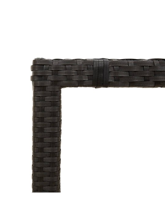 Zahradní stůl se skleněnou deskou černý 150x90x75 cm polyratan