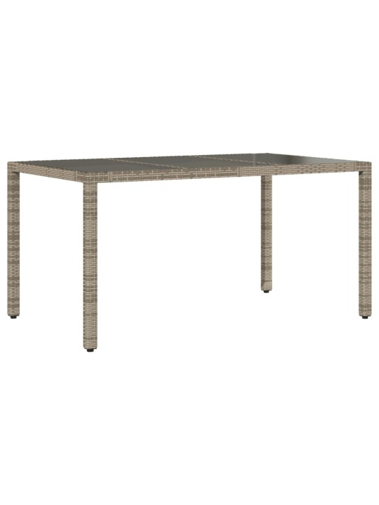 Zahradní stůl se skleněnou deskou šedý 150x90x75 cm polyratan