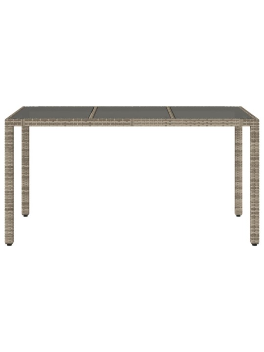 Zahradní stůl se skleněnou deskou šedý 150x90x75 cm polyratan
