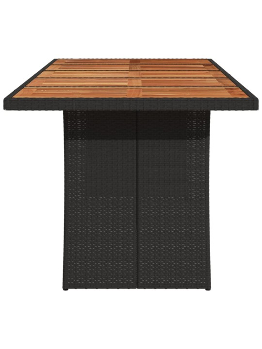 Zahradní stůl s akáciovou deskou černý 240x90x75 cm polyratan