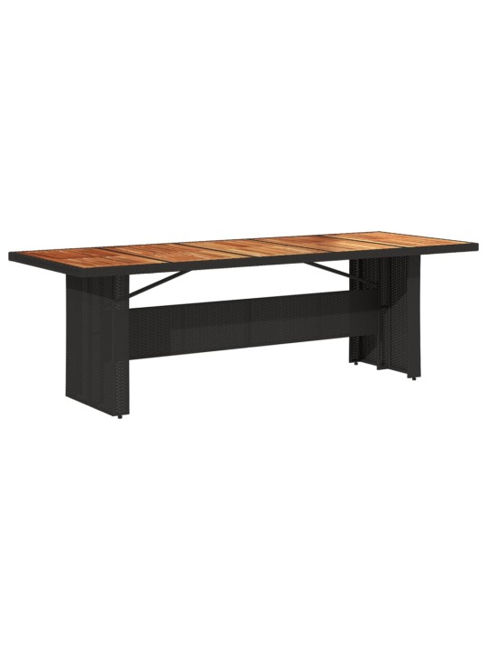 Zahradní stůl s akáciovou deskou černý 240x90x75 cm polyratan