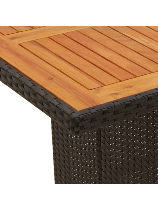 Zahradní stůl s akáciovou deskou černý 240x90x75 cm polyratan