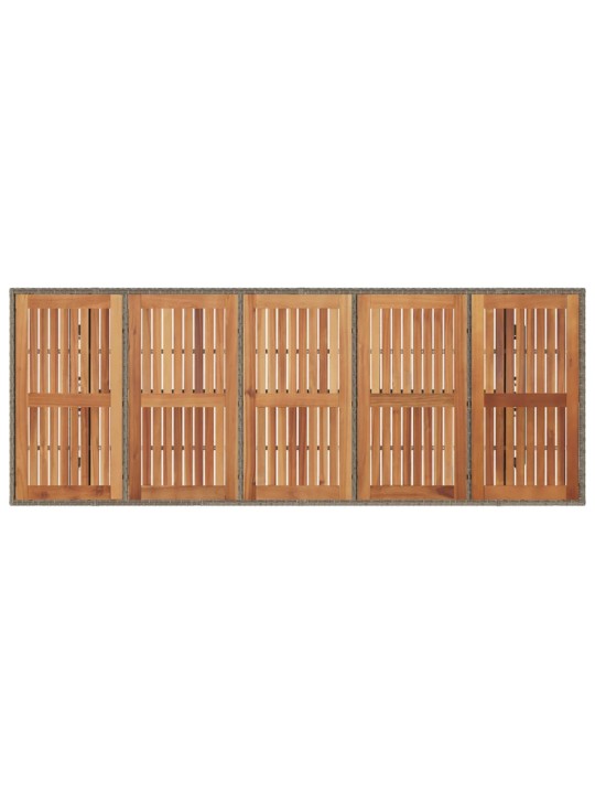 Zahradní stůl s akáciovou deskou šedý 240x90x75 cm polyratan