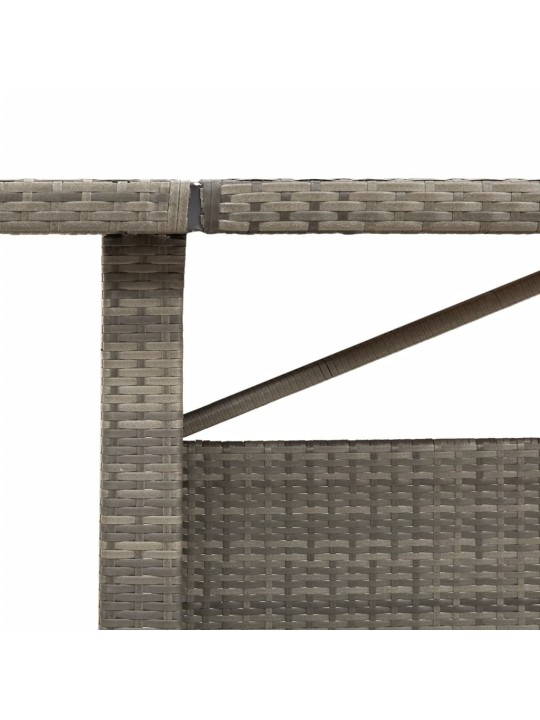 Zahradní stůl s akáciovou deskou šedý 240x90x75 cm polyratan