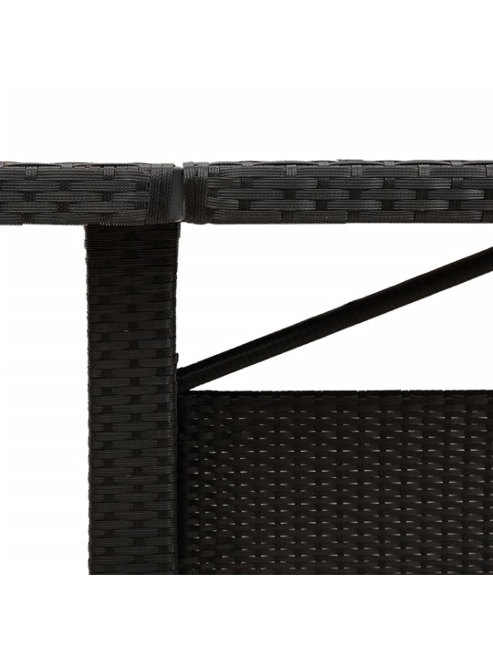 Zahradní stůl se skleněnou deskou černý 240x90x75 cm polyratan