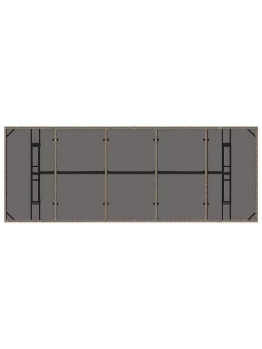 Zahradní stůl se skleněnou deskou šedý 240x90x75 cm polyratan