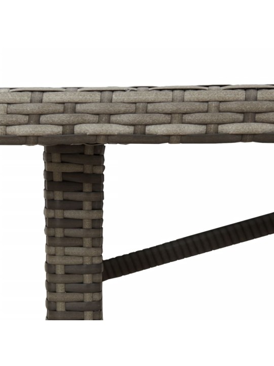 Zahradní stůl s akáciovou deskou šedý 190x80x75 cm polyratan