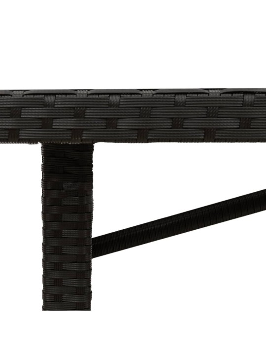 Zahradní stůl se skleněnou deskou černý 190x80x75 cm polyratan
