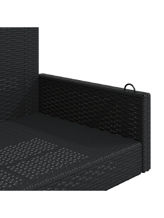 Houpací lavice černá 119 x 56 x 48 cm polyratan