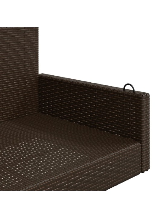 Houpací lavice hnědá 119 x 56 x 48 cm polyratan