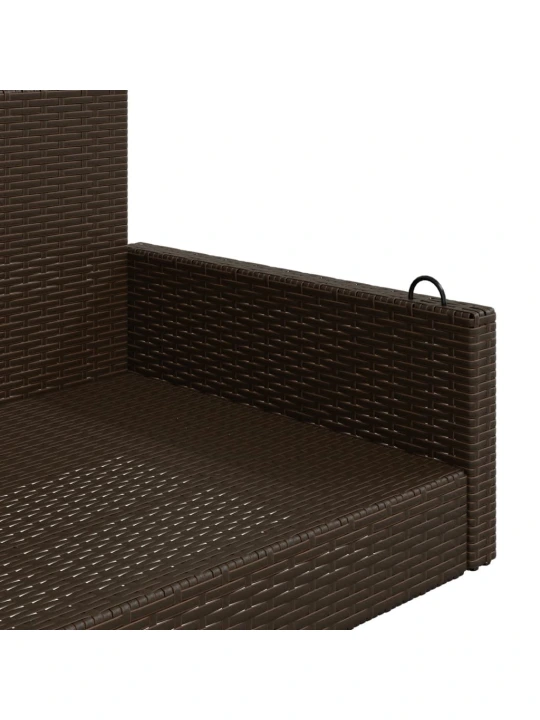 Houpací lavice hnědá 119 x 56 x 48 cm polyratan