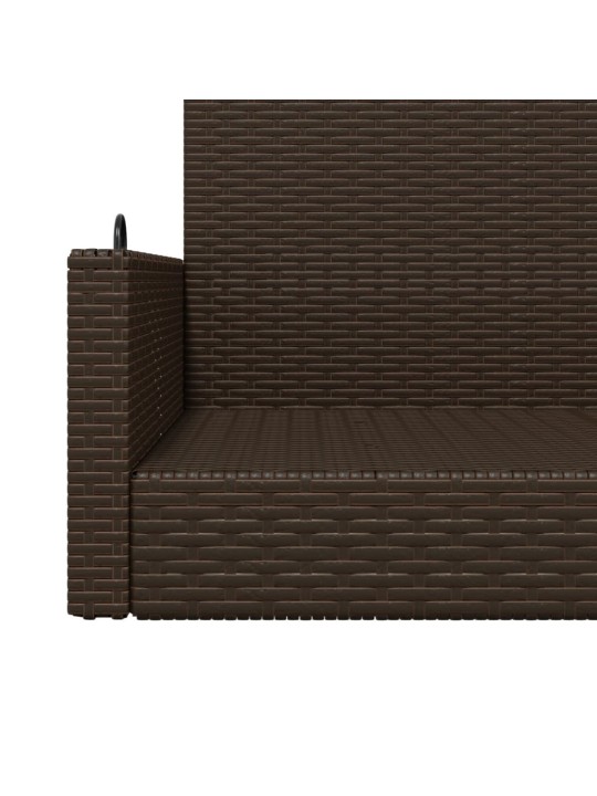 Houpací lavice hnědá 119 x 56 x 48 cm polyratan