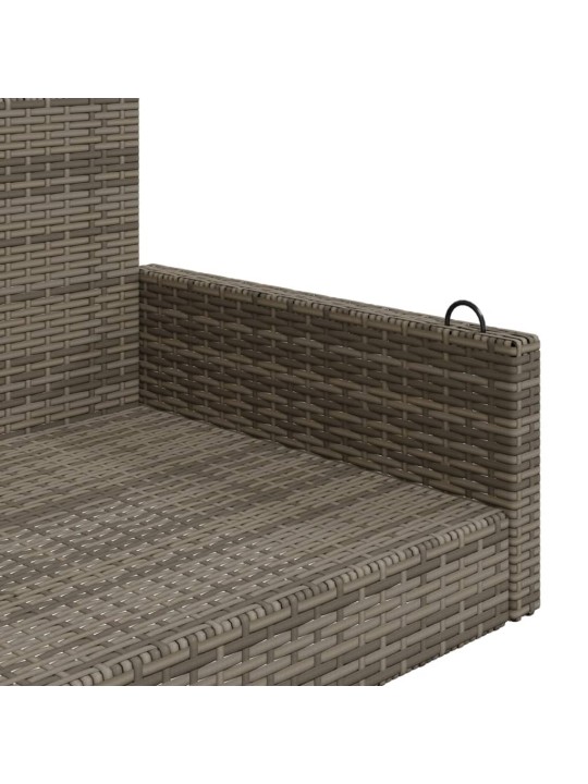 Houpací lavice šedá 119 x 56 x 48 cm polyratan
