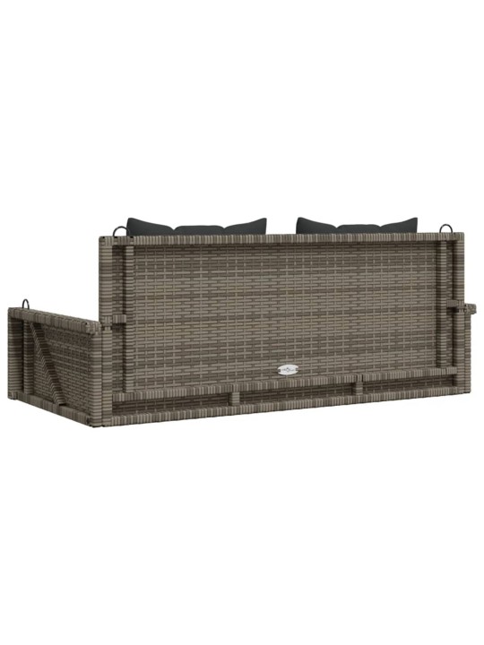 Houpací lavice s poduškami šedá 119 x 56 x 48 cm polyratan