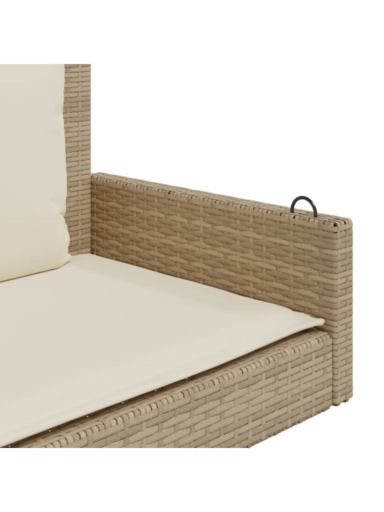 Houpací lavice s poduškami béžová 119 x 56 x 48 cm polyratan