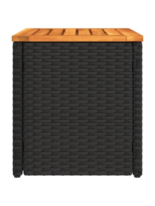 Zahradní stolky 2 ks černé 55x34x37 cm polyratan masivní dřevo